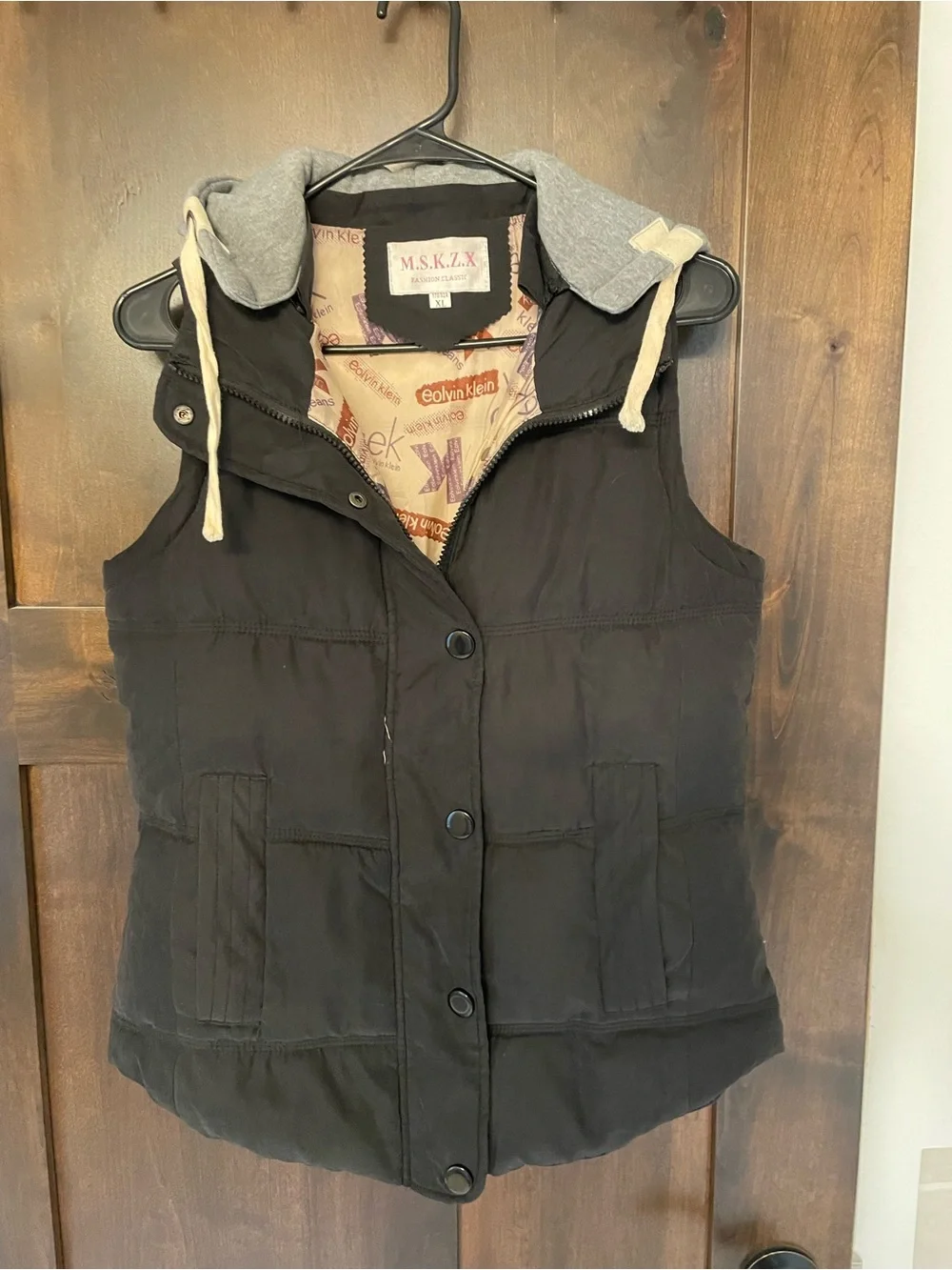 Black Puffer Vest with Hood